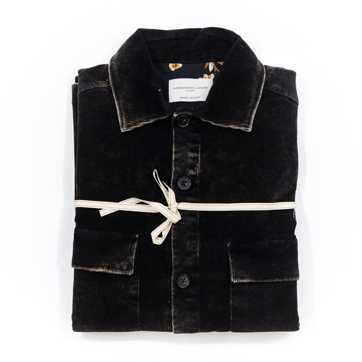 Overshirt in Velluto Nero