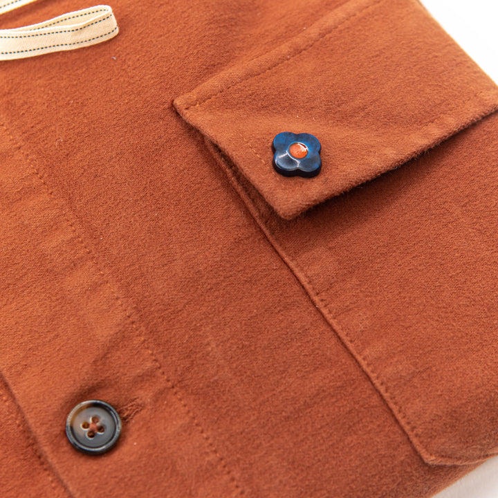Shirt Jacket in velluto color terracotta