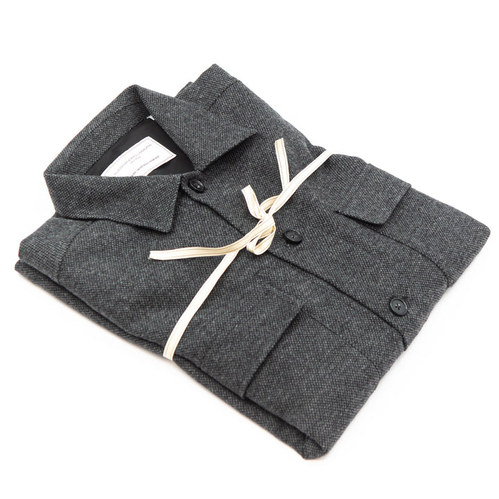 Shirt Jacket in lana grigio antracite