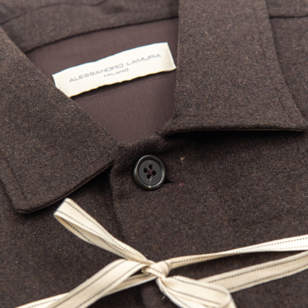 Shirt Jacket in lana cioccolato