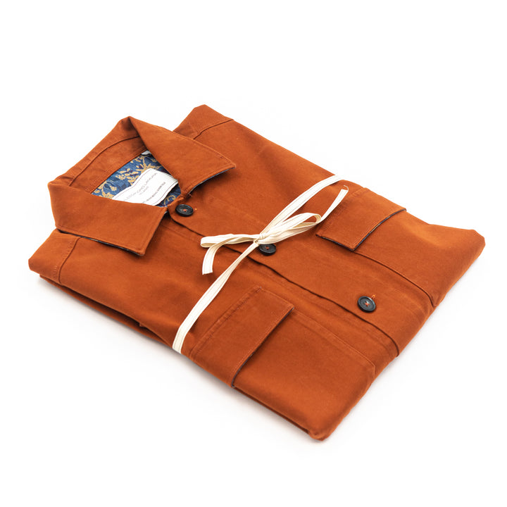 Shirt Jacket in cotone ruggine
