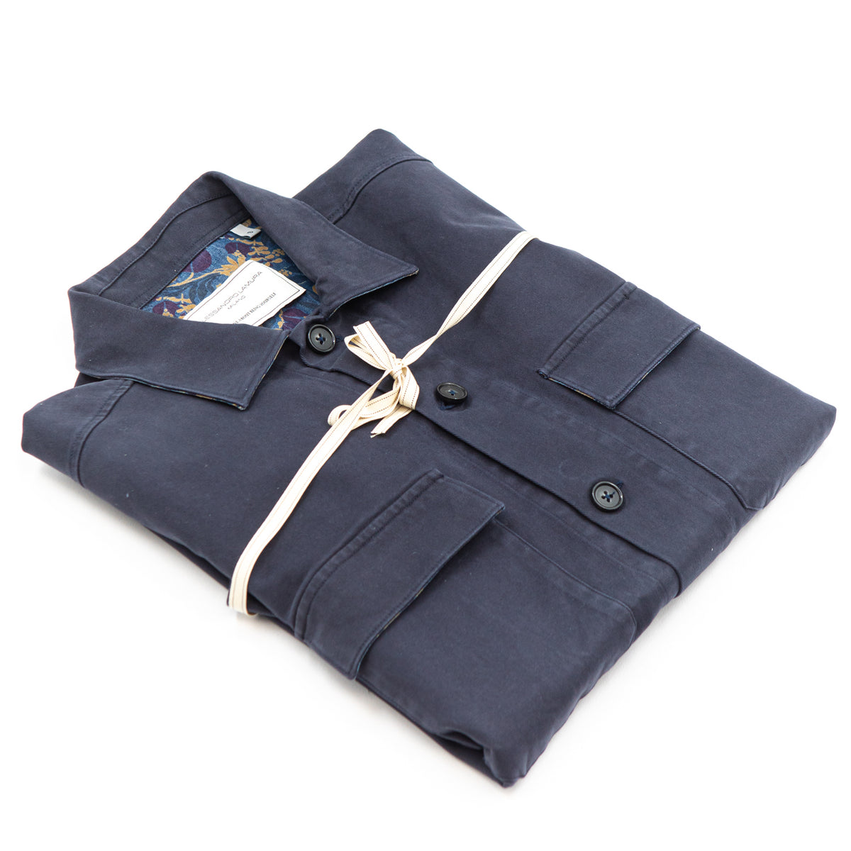 Shirt Jacket in cotone blu navy