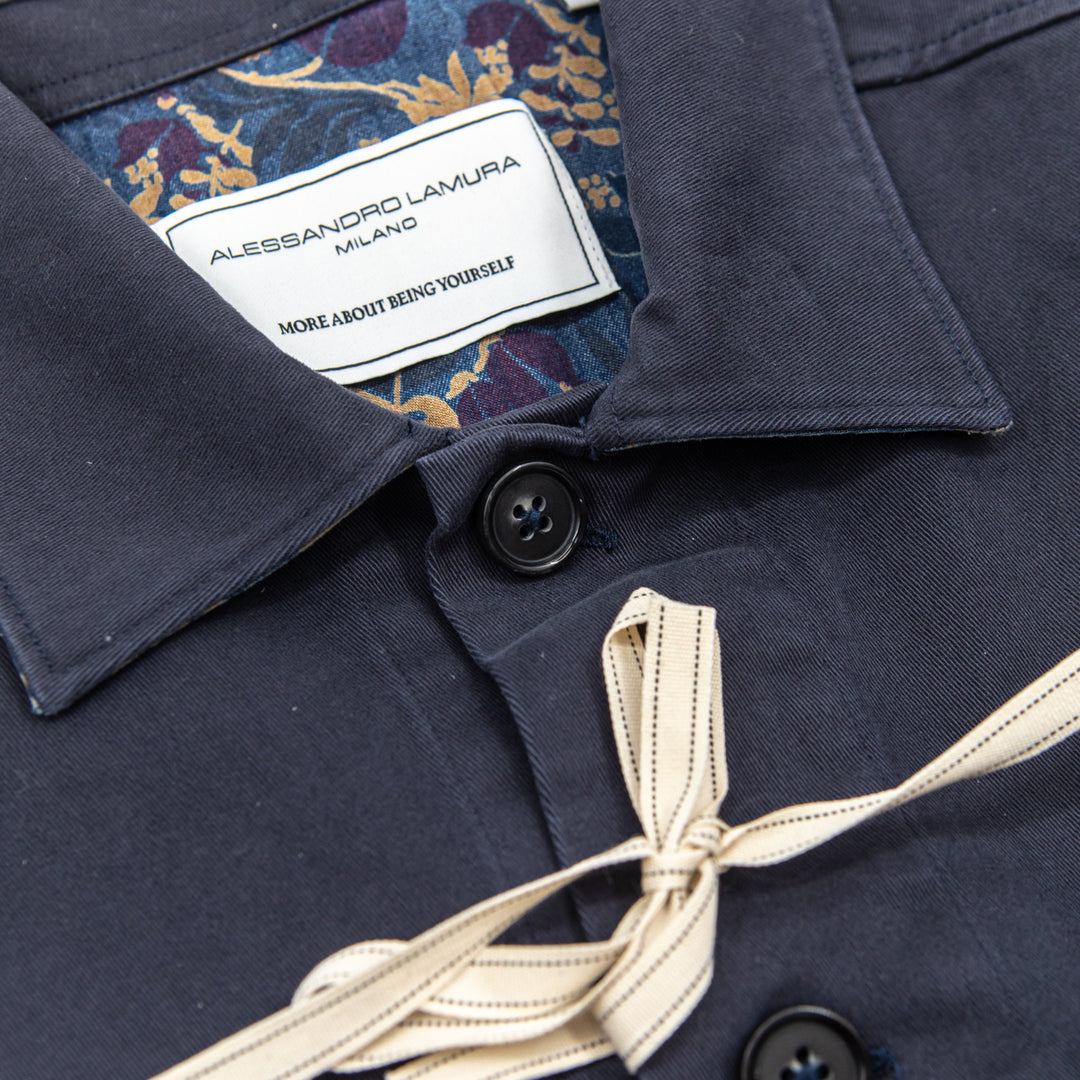 Shirt Jacket in cotone blu navy