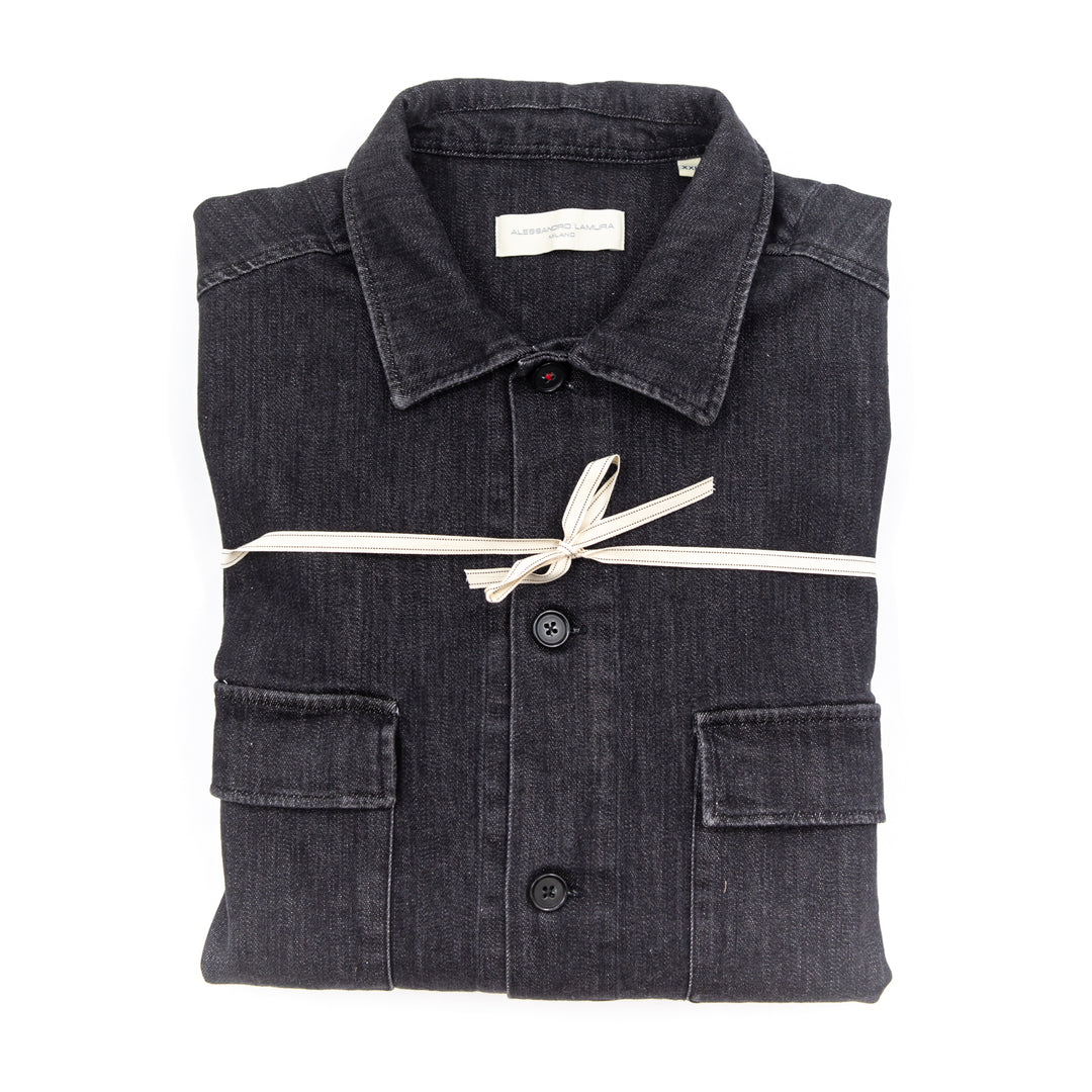 Shirt Jacket in denim nero washed
