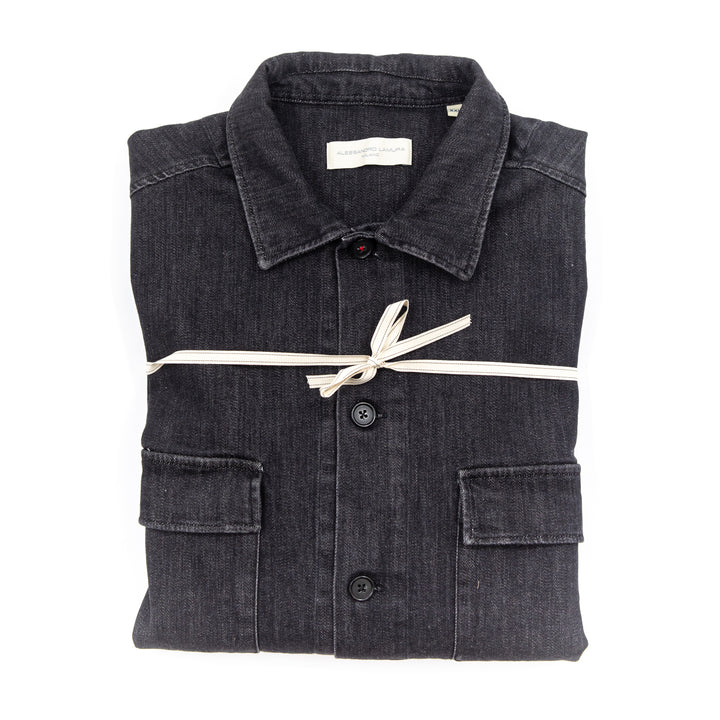Shirt Jacket in denim nero washed