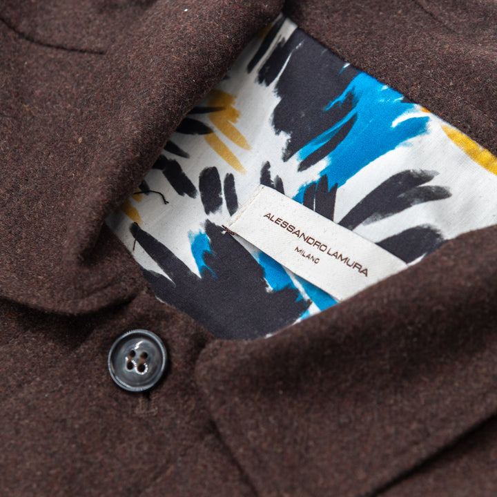 Shirt Jacket in lana marrone