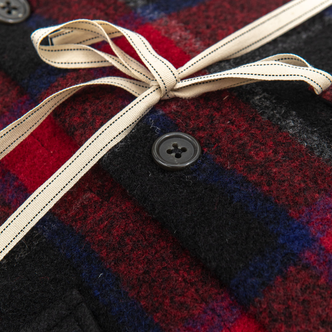 Giacca-Camicia Scozzese in Lana – Rosso e Nero