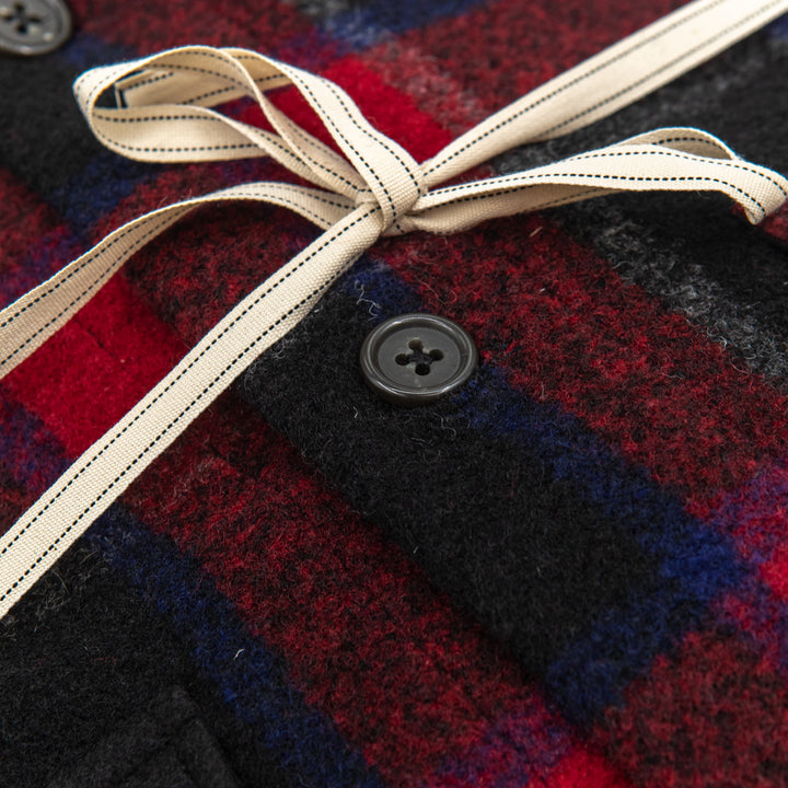 Giacca-Camicia Scozzese in Lana – Rosso e Nero