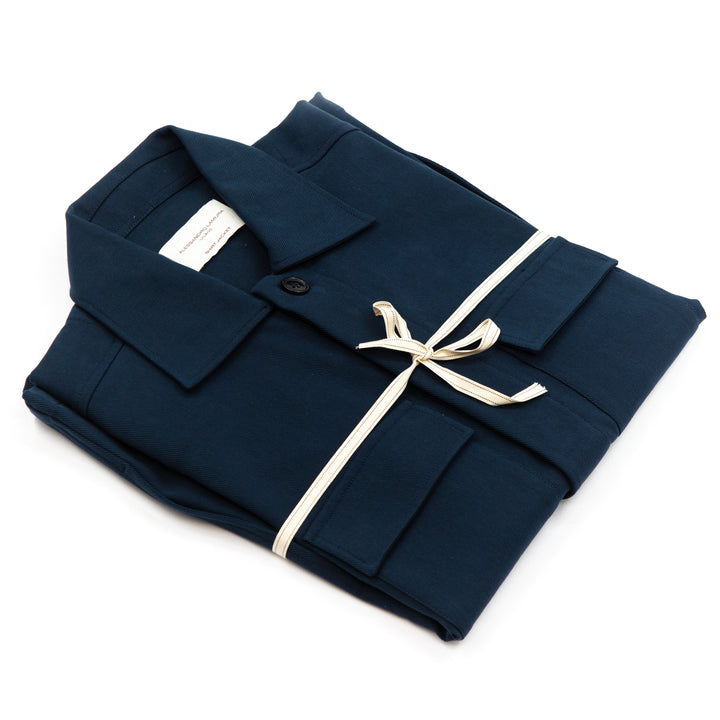 Shirt Jacket in gabardina blu navy