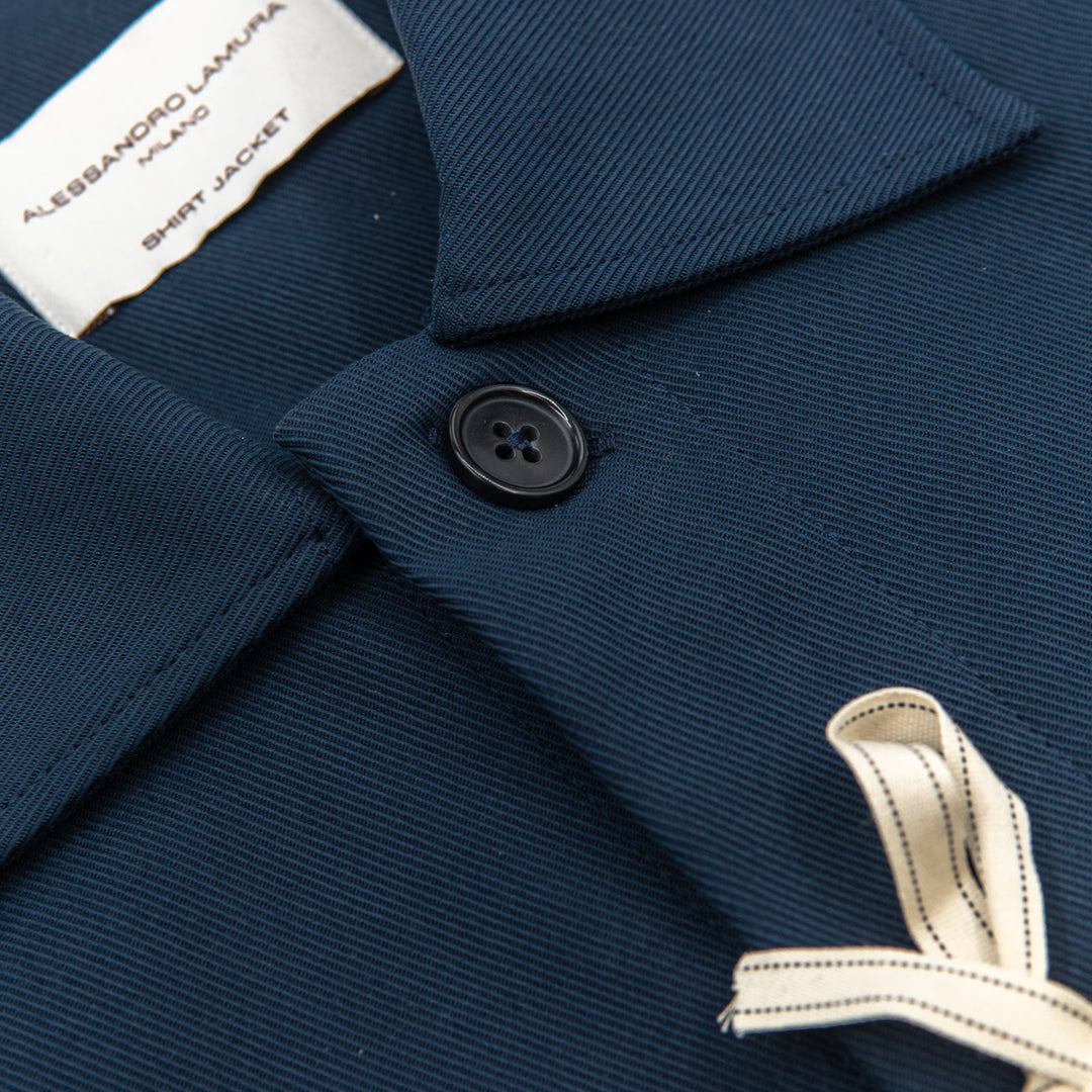 Shirt Jacket in gabardina blu navy