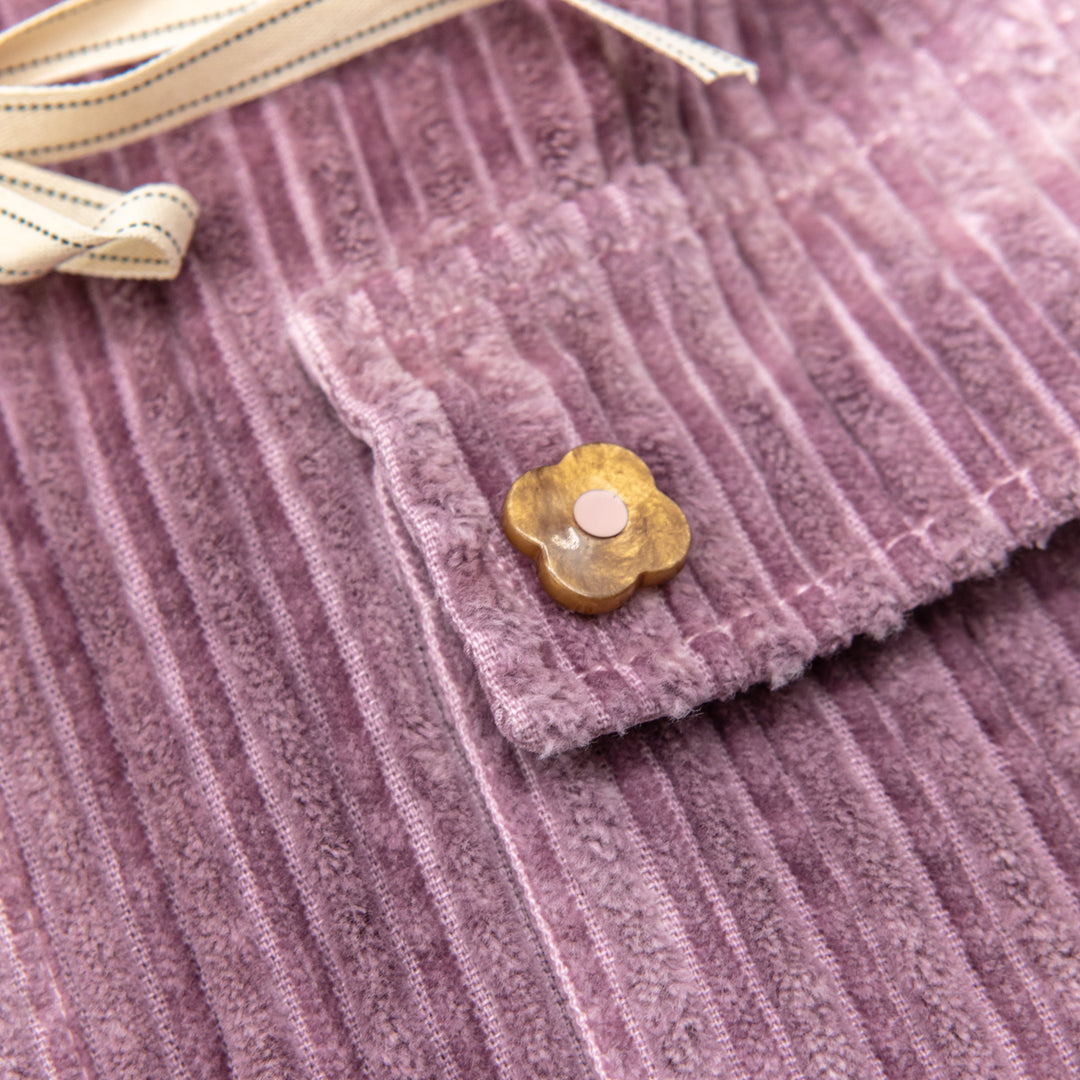 Camicia-Giacca in Velluto a Coste Rosa Malva