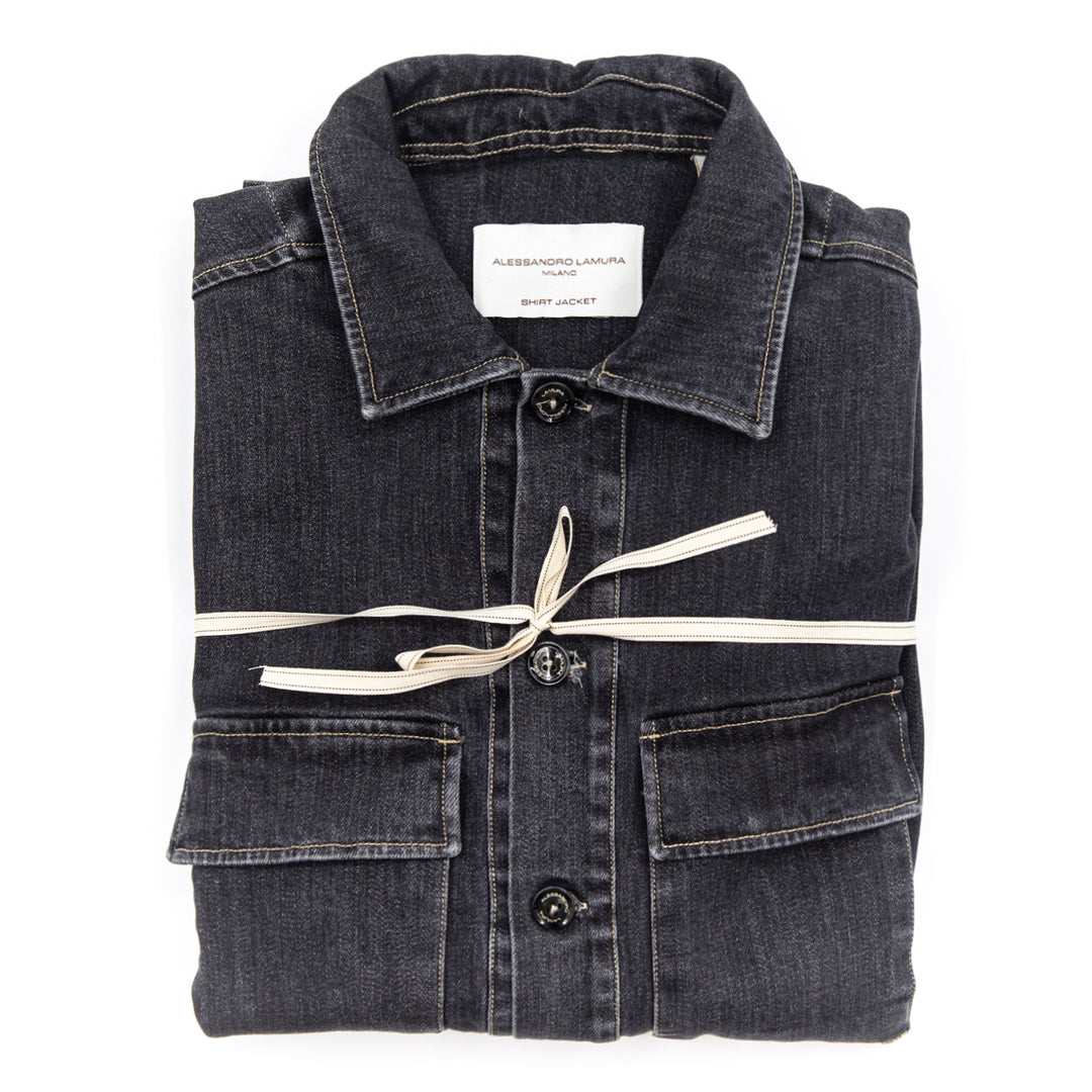 Shirt Jacket in denim nero