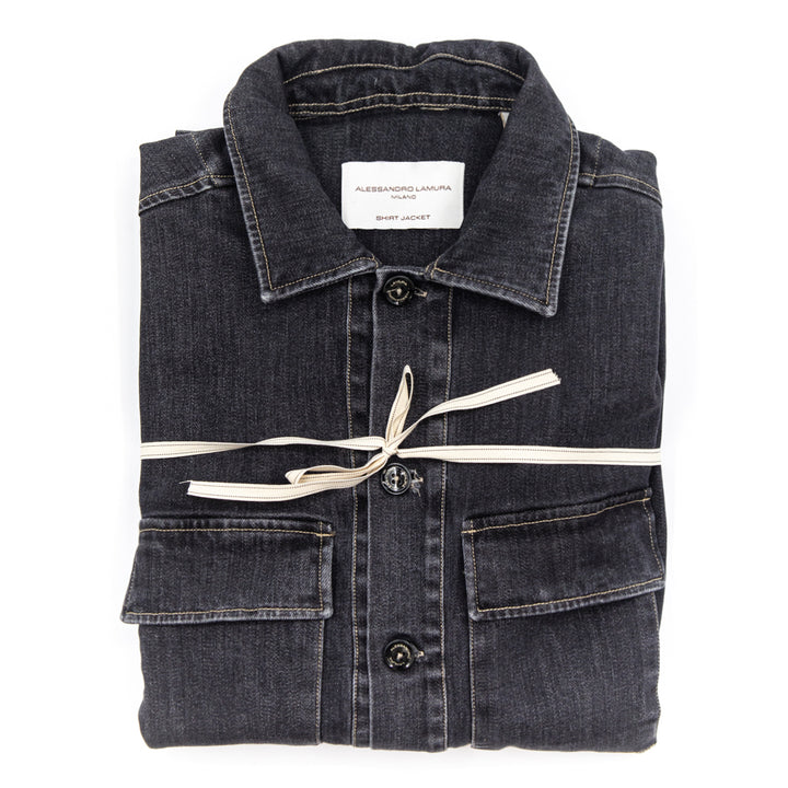Shirt Jacket in denim nero
