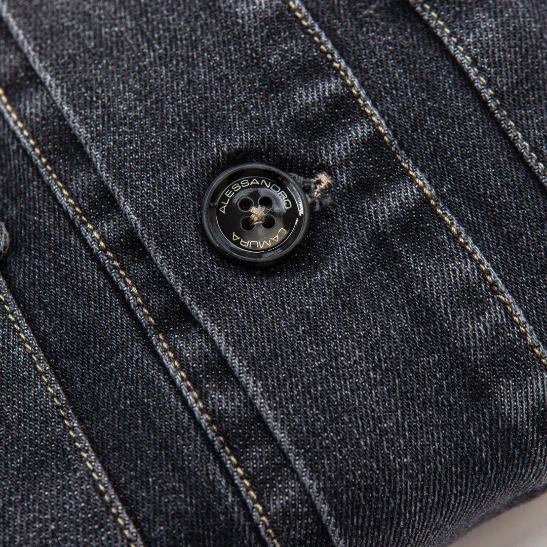 Shirt Jacket in denim nero