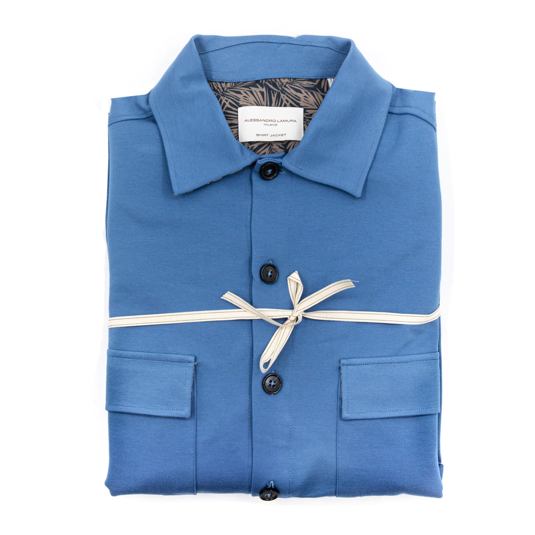 Shirt Jacket in tessuto tecnico blu
