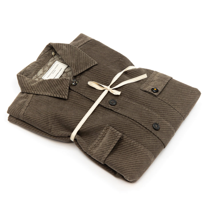 Shirt Jacket in velluto diagonale marrone