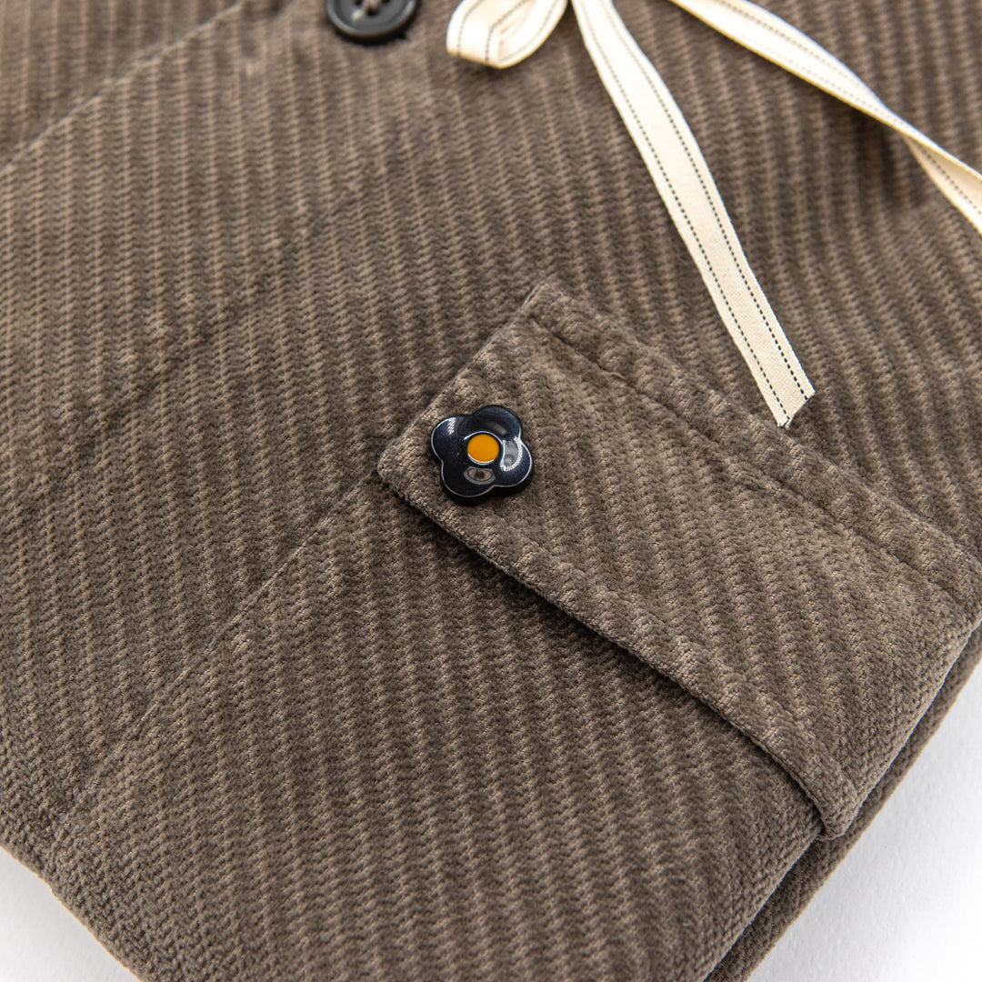 Shirt Jacket in velluto diagonale marrone