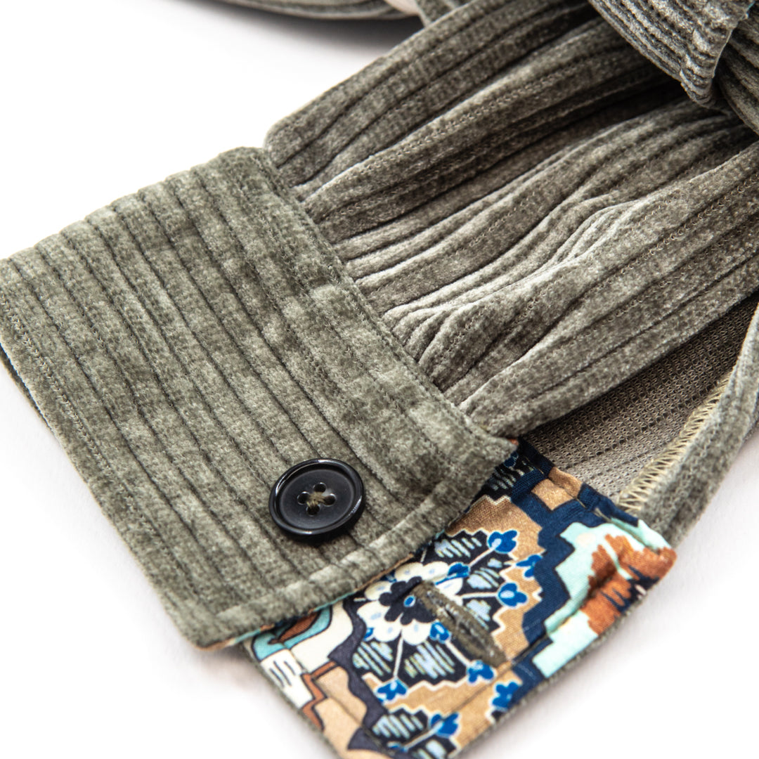 Shirt Jacket in velluto a coste verde