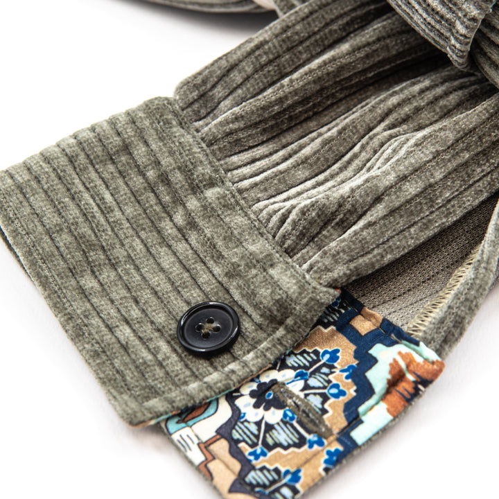 Shirt Jacket in velluto a coste verde