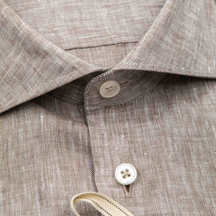 White Shirt Embroidered with Black Floral Details