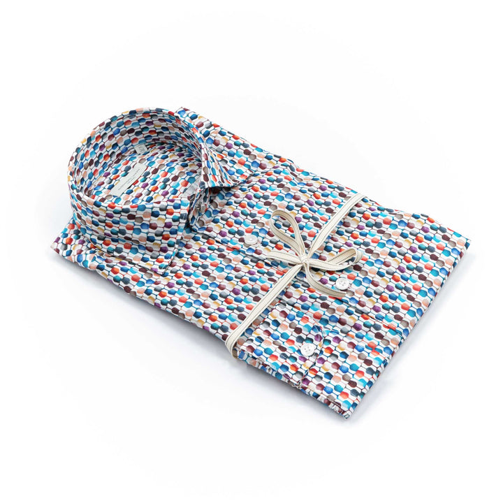 Camicia Con Stampa Geometrica Multicolore