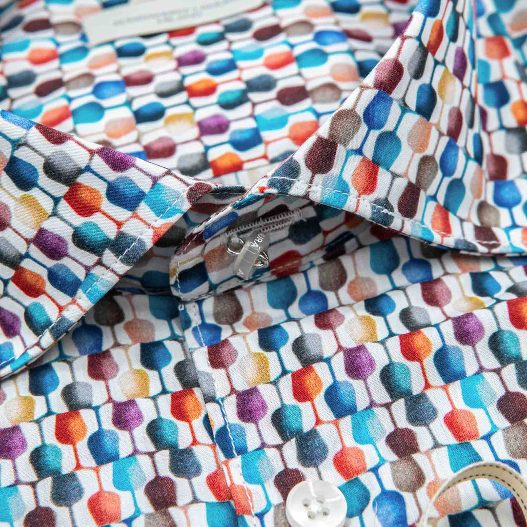 Camicia Con Stampa Geometrica Multicolore