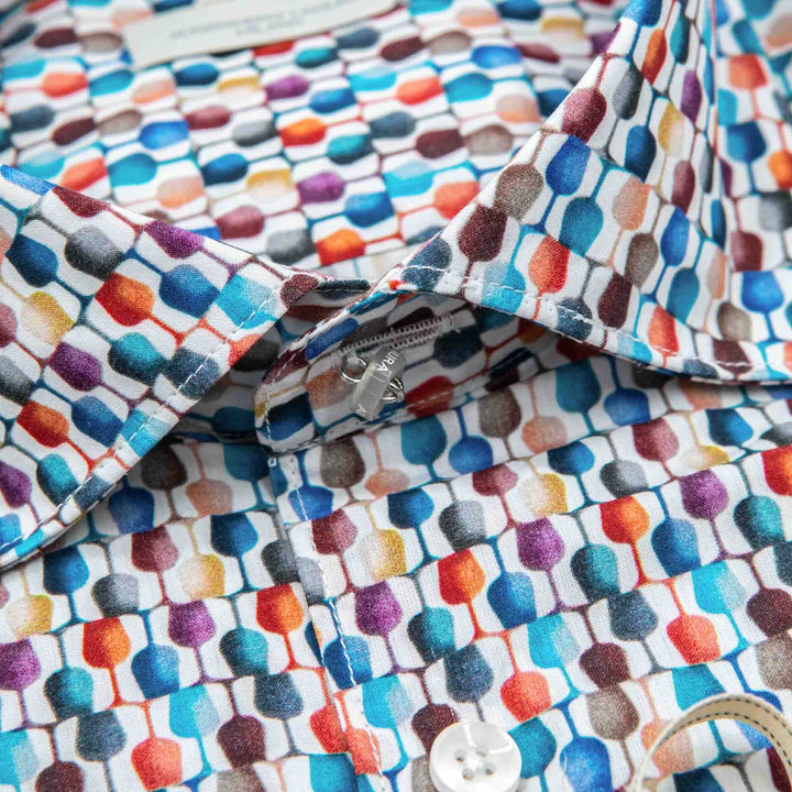 Camicia Con Stampa Geometrica Multicolore