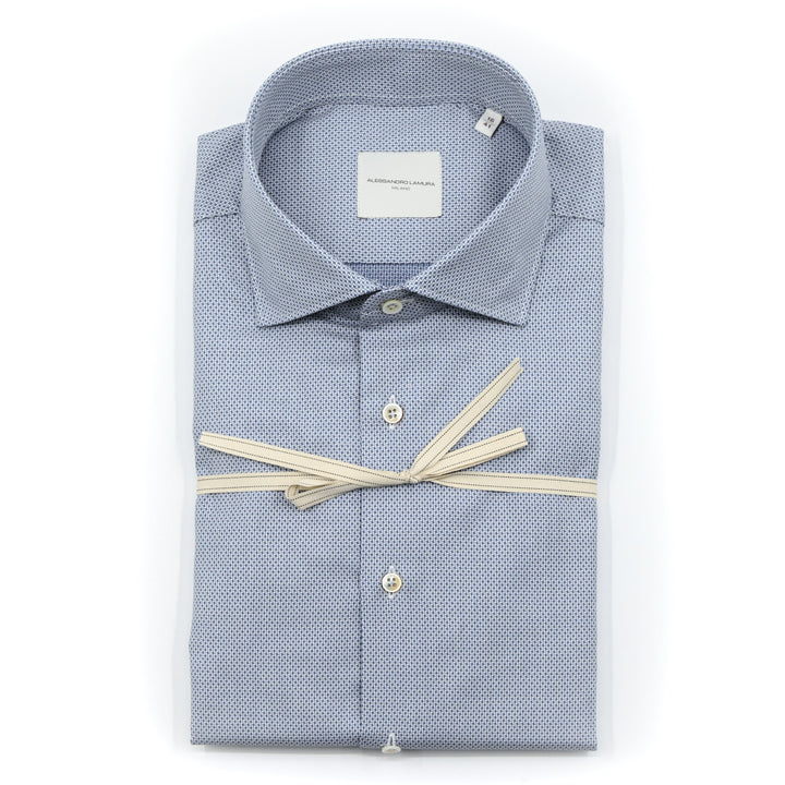 Camicia Azzurra Sartoriale in Cotone Mélange