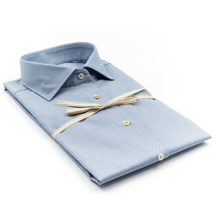 Camicia Azzurra Sartoriale in Cotone Mélange