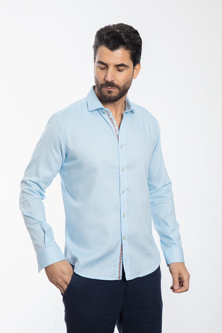 Light Blue Textured Shirt
