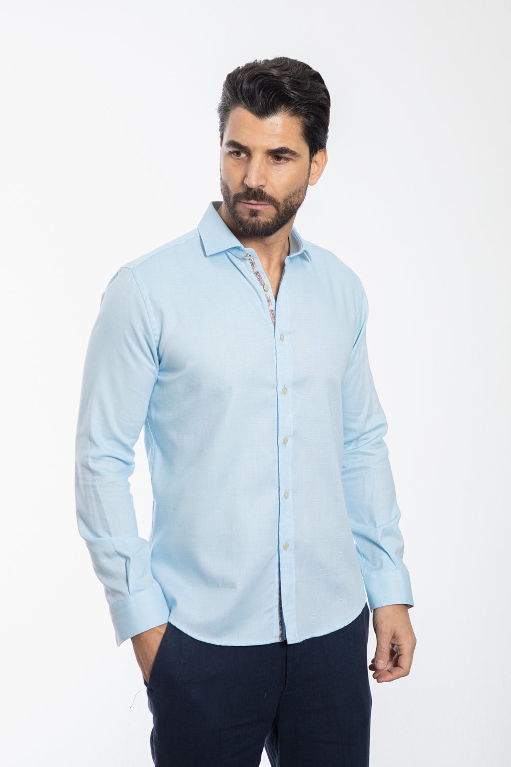 Light Blue Textured Shirt