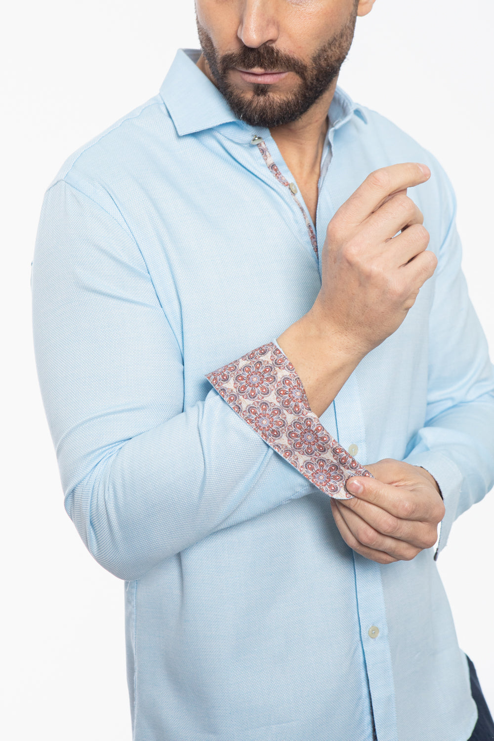 Light Blue Textured Shirt