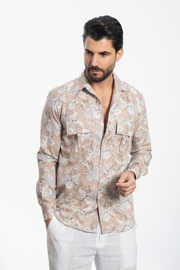 Brown Thin Striped Shirt