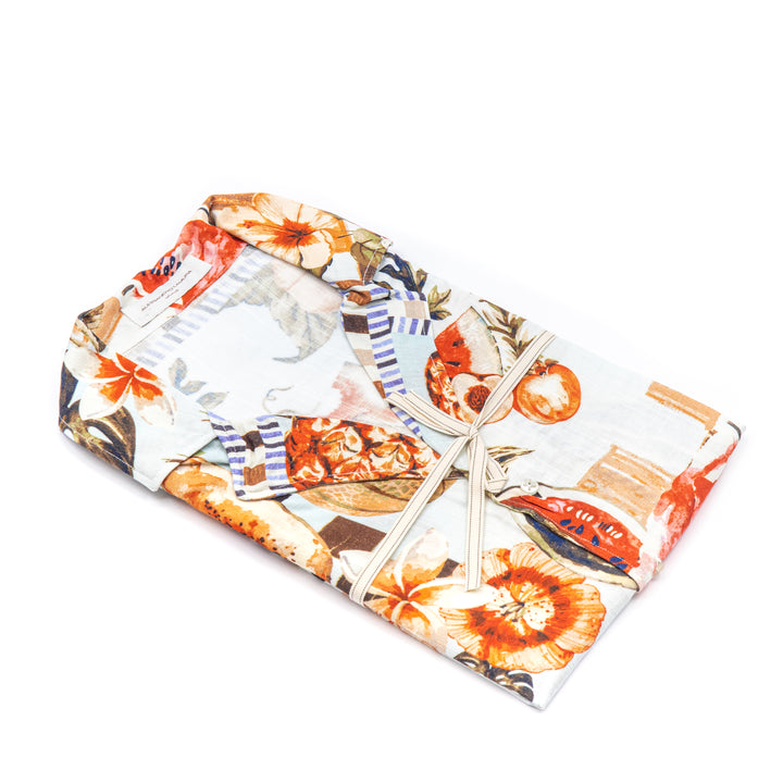 Camicia a Maniche Corte con Fantasia Fruttata Tropicale