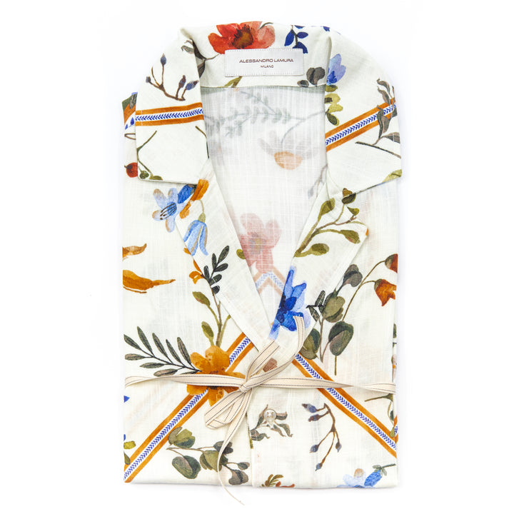 Camicia Floreale Colletto Bowling Estivo