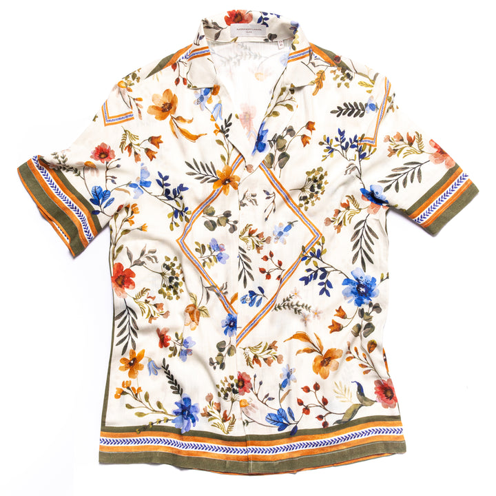 Camicia Floreale Colletto Bowling Estivo