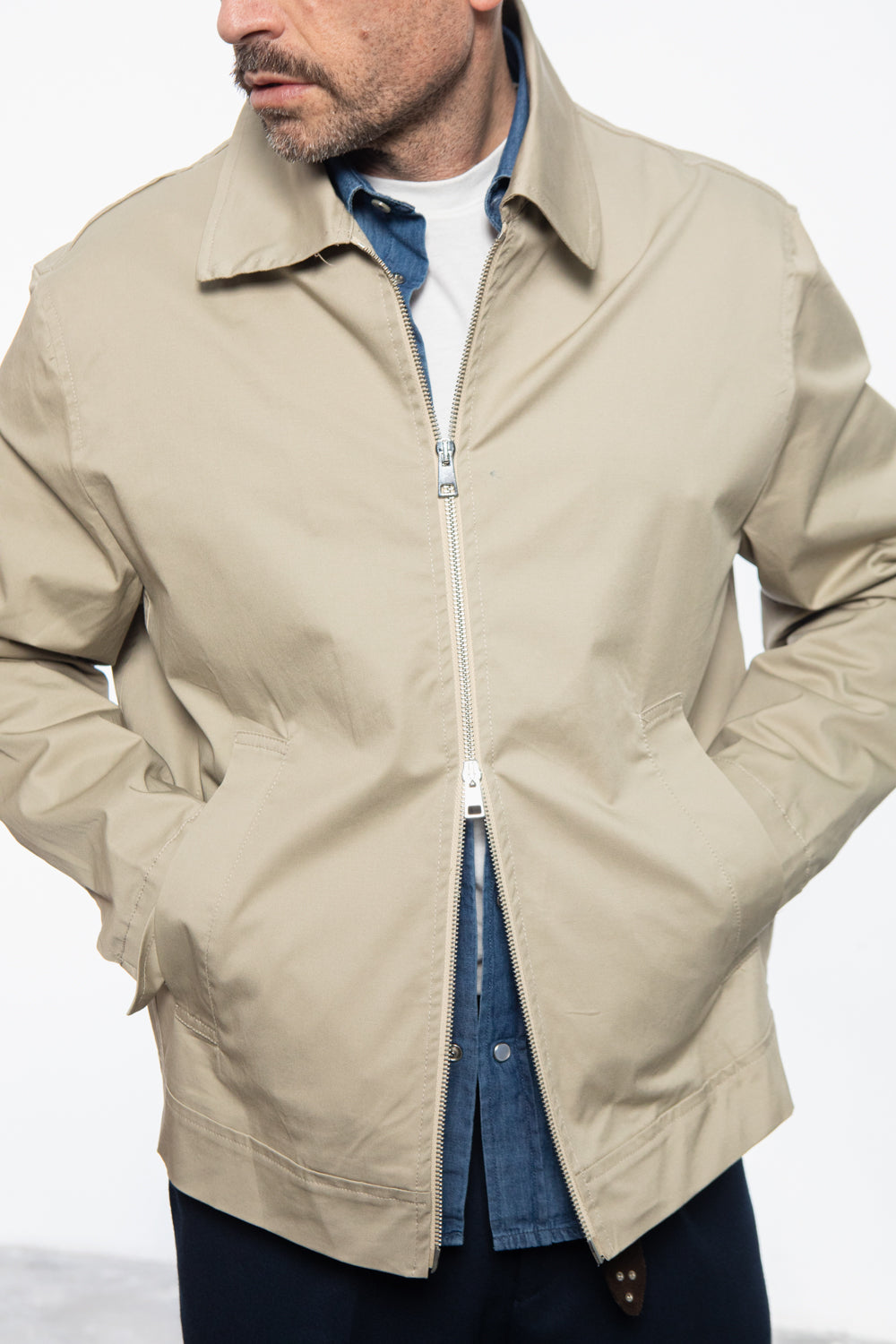 Midnight Blue Shirt Jacket with Floral Fantasy Lining