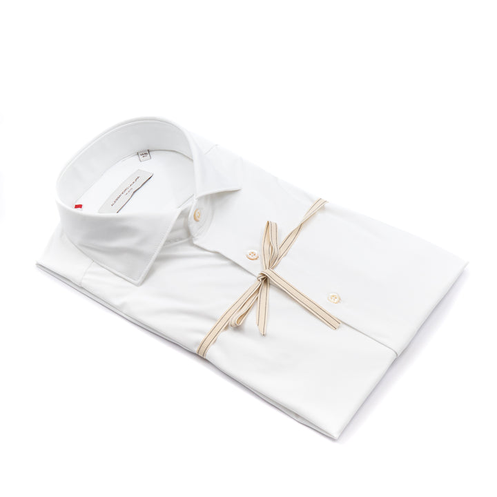 Camicia Bianca in Tessuto Tecnico Colletto Italiano