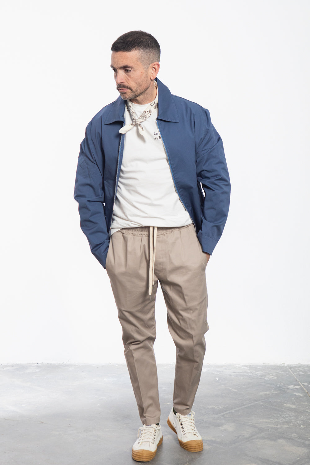 Midnight Blue Shirt Jacket with Floral Fantasy Lining