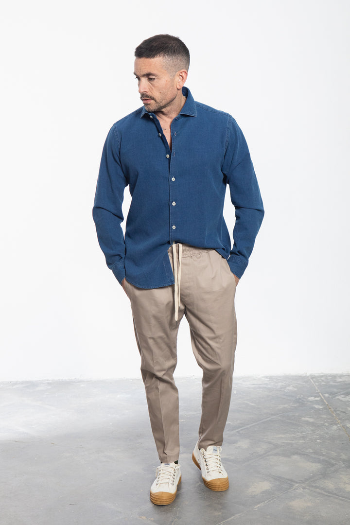 Blue Textured Shirt