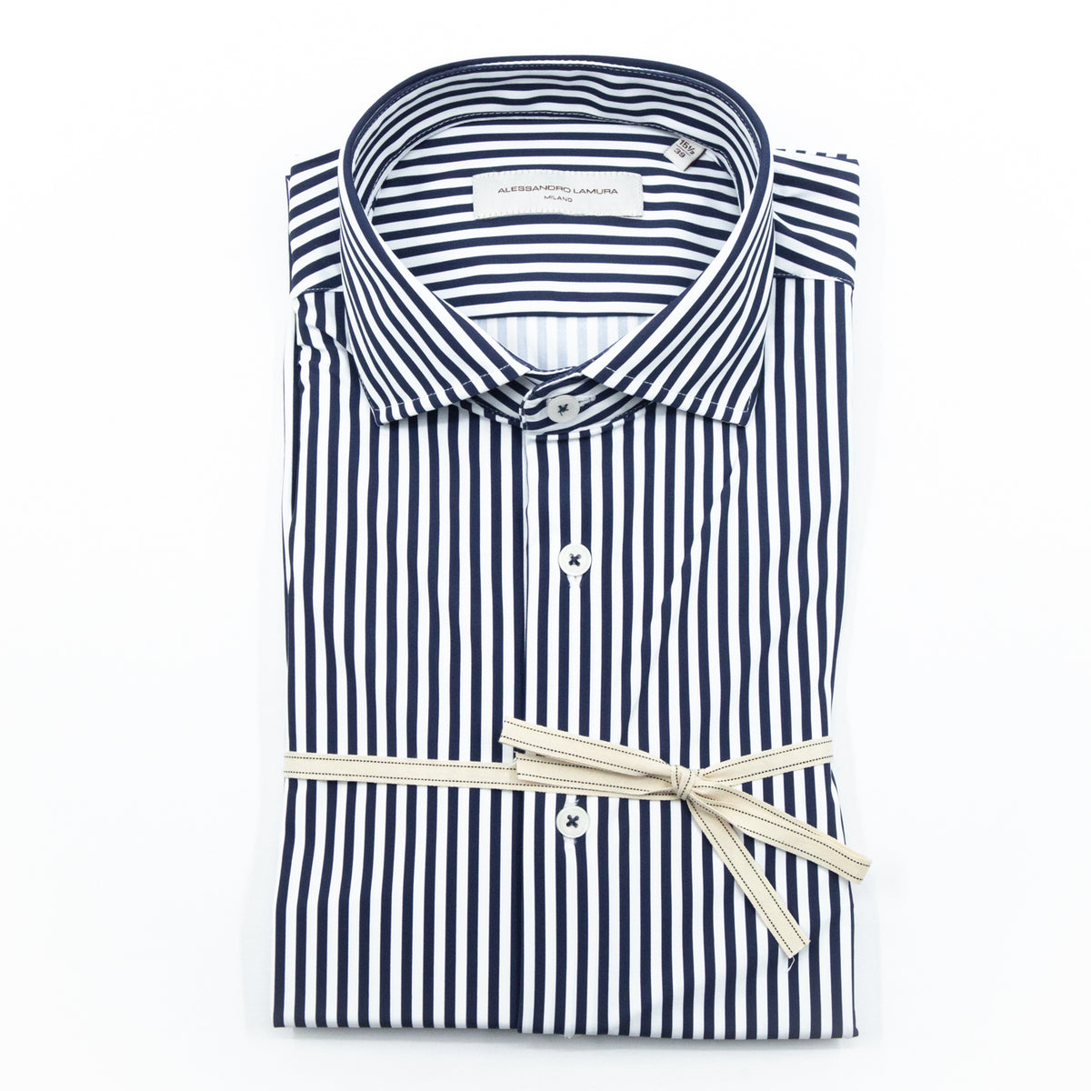Camicia Active a Righe Blu Navy e Bianco