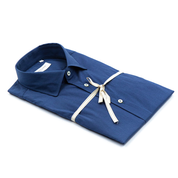 Camicia Tinta Unita Blu Intenso