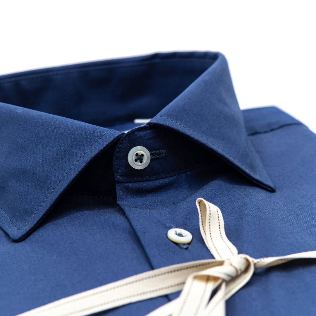 Camicia Tinta Unita Blu Intenso