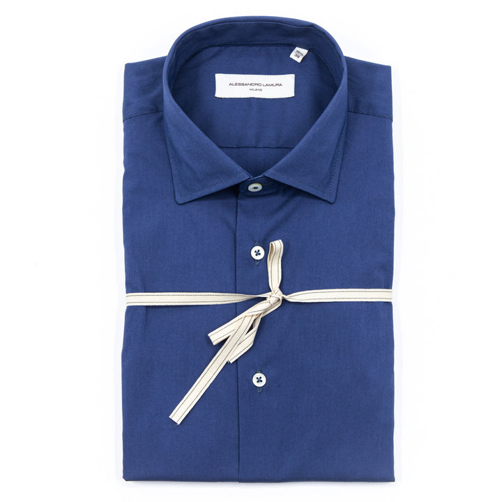 Camicia Tinta Unita Blu Intenso