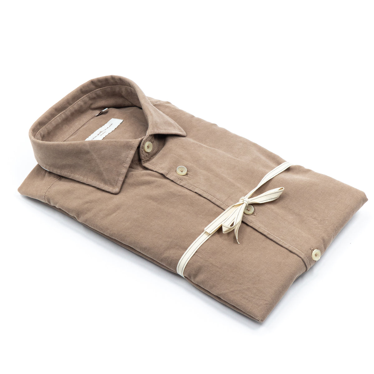 Camicia in velluto Tinta Unita Tortora