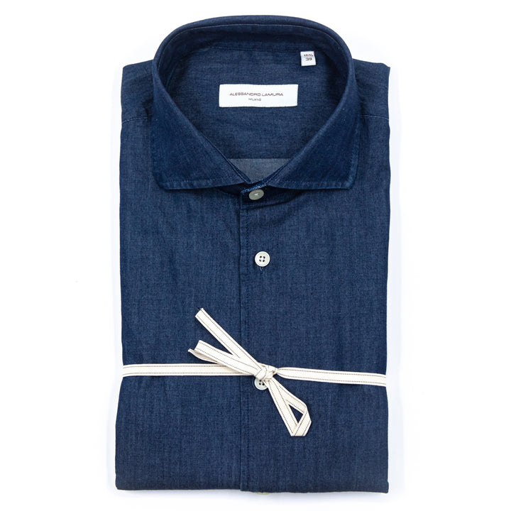 Camicia Denim Blu Scuro