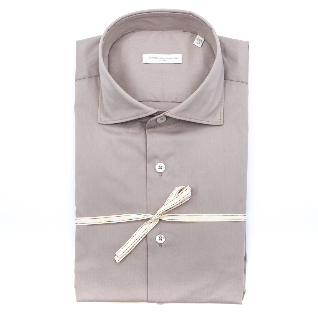 Camicia in Cotone Color Tortora