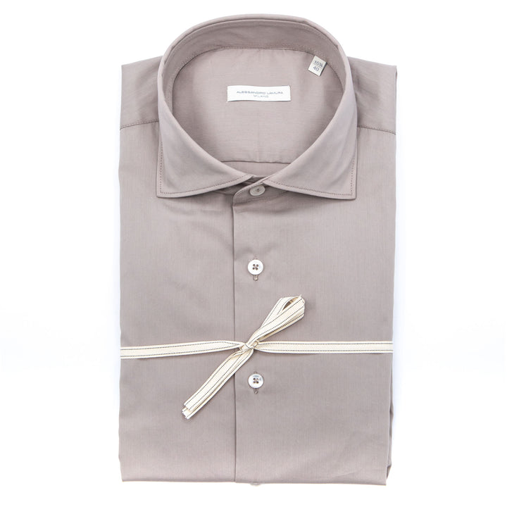 Camicia in Cotone Color Tortora