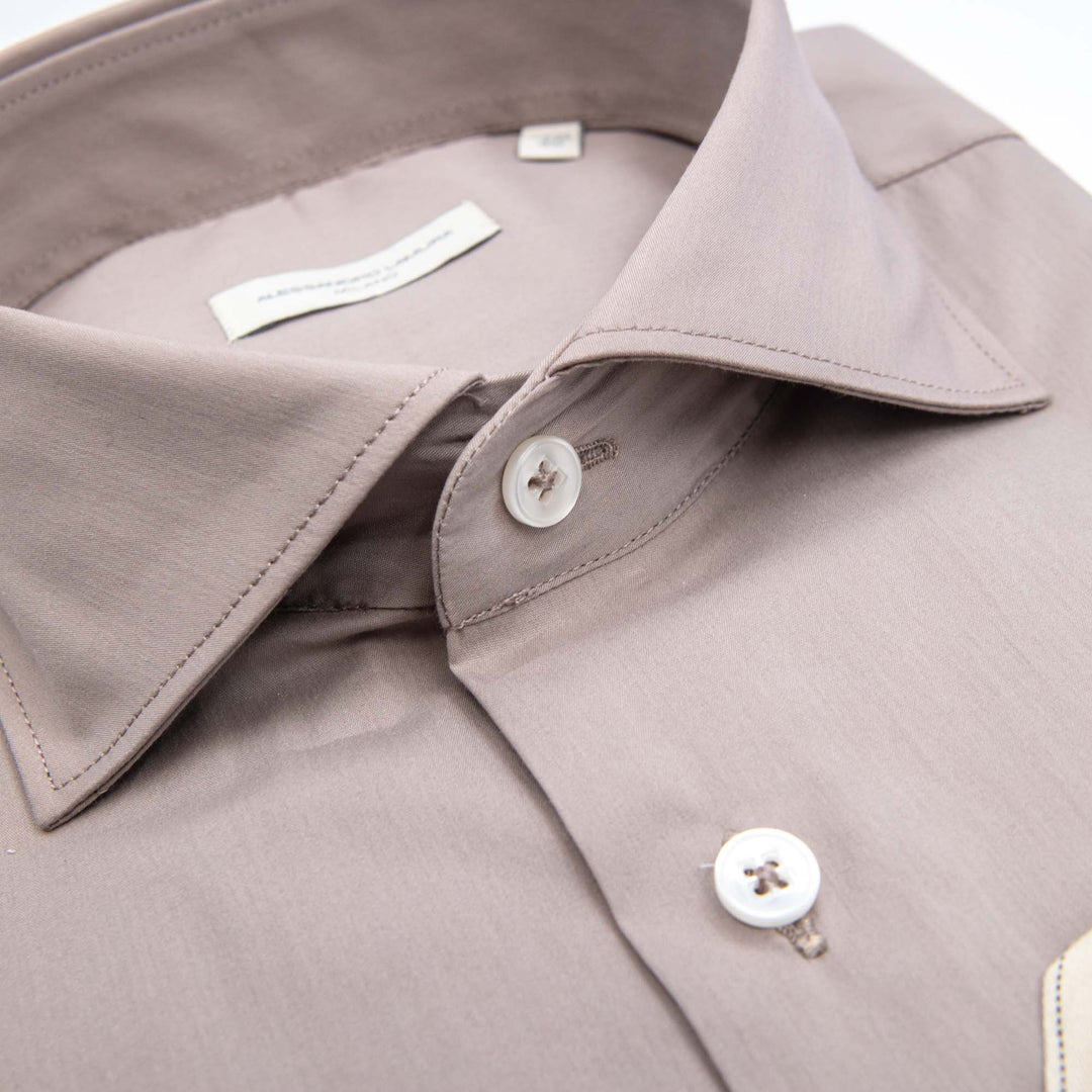 Camicia in Cotone Color Tortora
