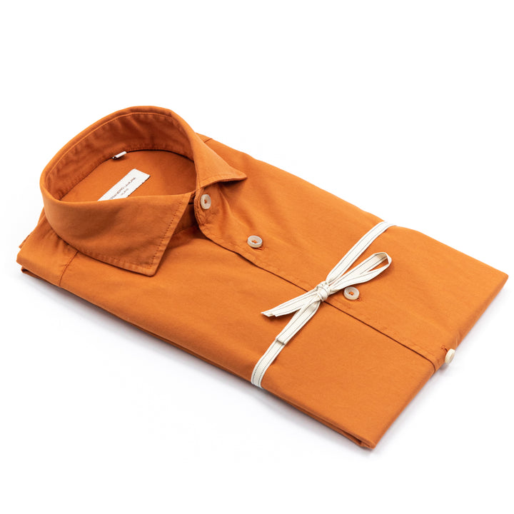 Camicia in Cotone Arancio Bruciato